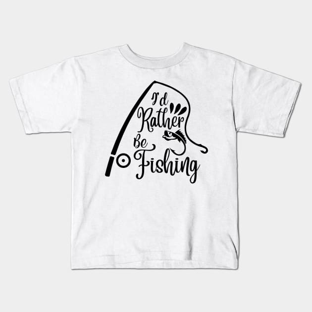 Less Talk More Fishing - Gift For Fishing Lovers, Fisherman - Black And White Simple Font Kids T-Shirt by Famgift